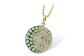 K243-12440: NECK .95 ROSE CUT GREEN GARNET 1.37 TGW