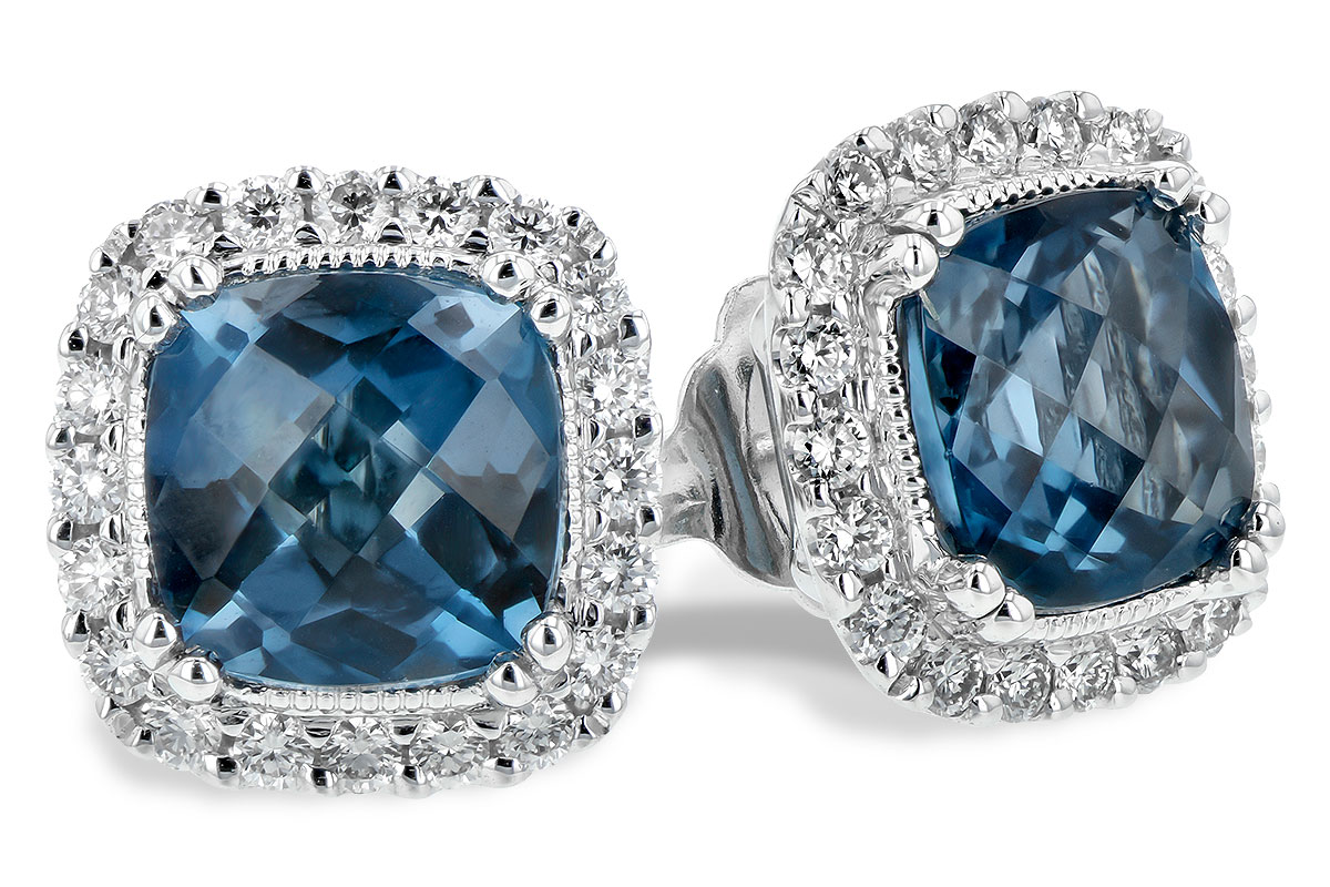 K244-01476: EARR 2.14 LONDON BLUE TOPAZ 2.40 TGW (6MM LBT)