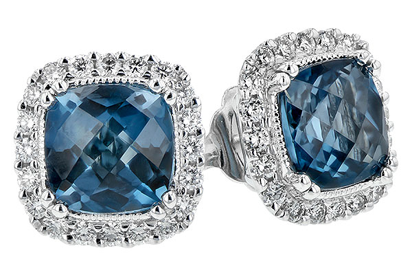 K244-01476: EARR 2.14 LONDON BLUE TOPAZ 2.40 TGW (6MM LBT)