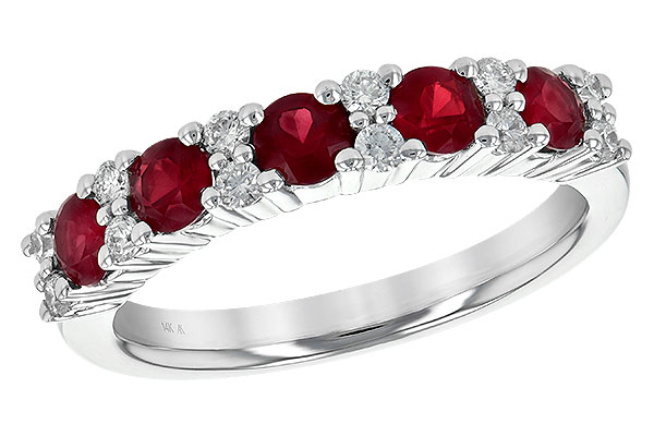 K244-92449: LDS WED RG .88 RUBY 1.12 TGW