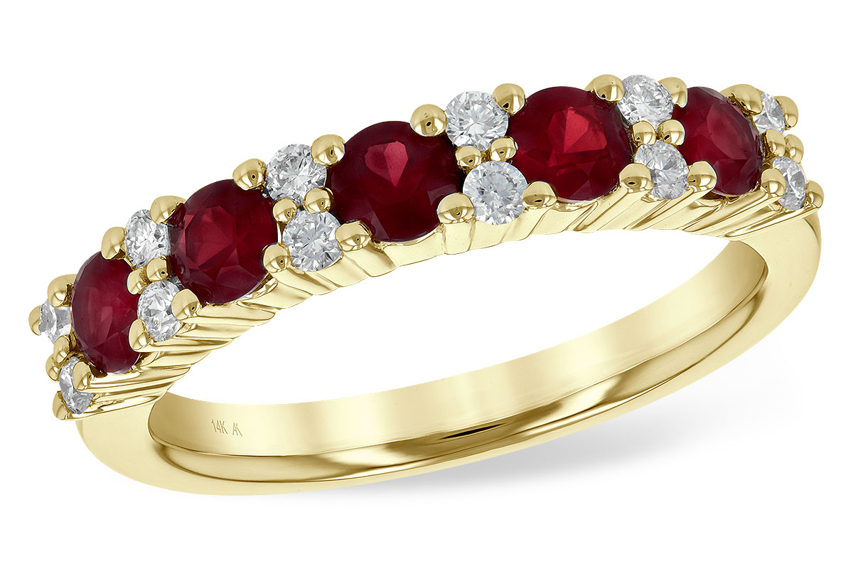 K244-92449: LDS WED RG .88 RUBY 1.12 TGW