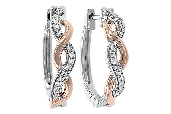 K244-94212: EARRINGS .15 TW (ROSE & WG)