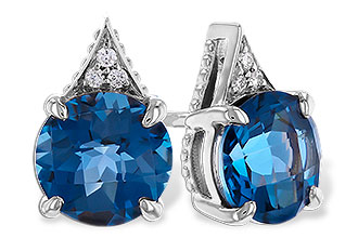 K328-59667: EARR 1.88 TW LONDON BLUE TOPAZ 1.90 TGW (6MM RD)