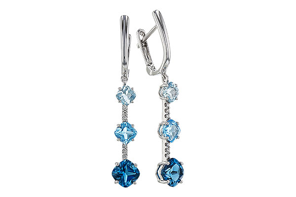 K329-46976: EARRINGS 2.41 TW BLUE TOPAZ 2.45 TGW