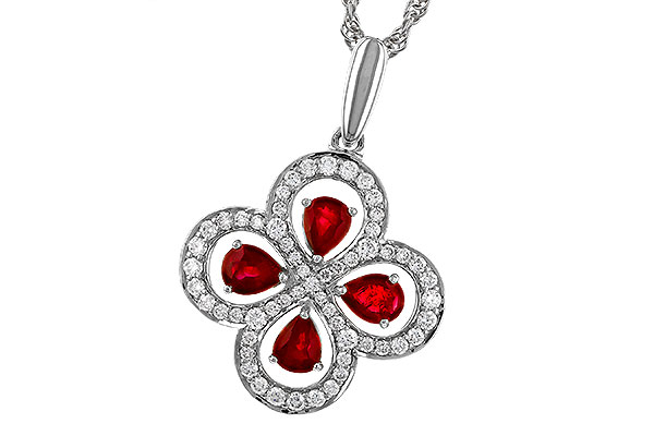 K329-47867: NECKLACE .68 RUBY TW .96 TGW