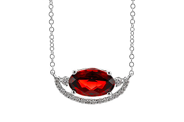 K329-47876: NECKLACE 1.94 GARNET 2.08 TGW (10x6MM GAR / 18")
