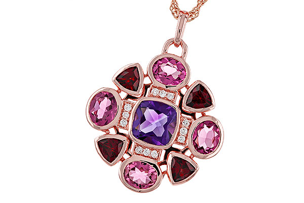 K329-48731: NECKLACE 2.76 SEMI-PREC (AM,GT,PT) 2.82 TGW
