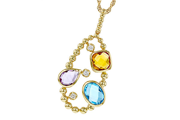 K329-49676: NECKLACE 3.04 TW SEMI-PREC 3.14 TGW (BT,AMY,CIT)