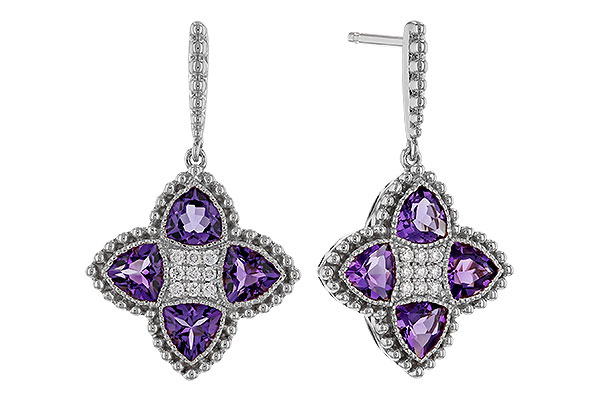 K329-50549: EARRINGS 1.41 AMETHYST 1.50 TGW