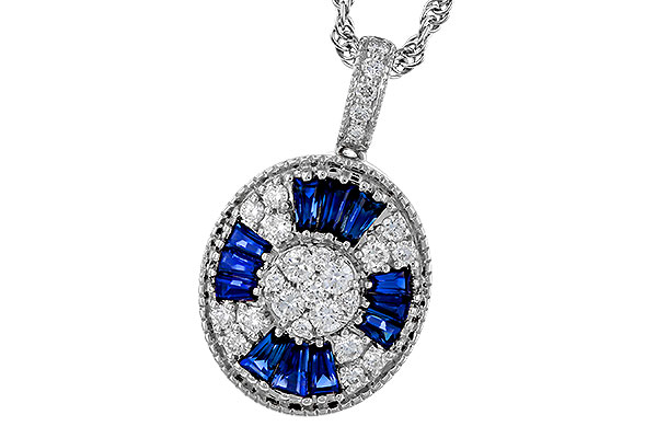 K329-52440: NECKLACE .56 TW SAPPHIRE .80 TGW