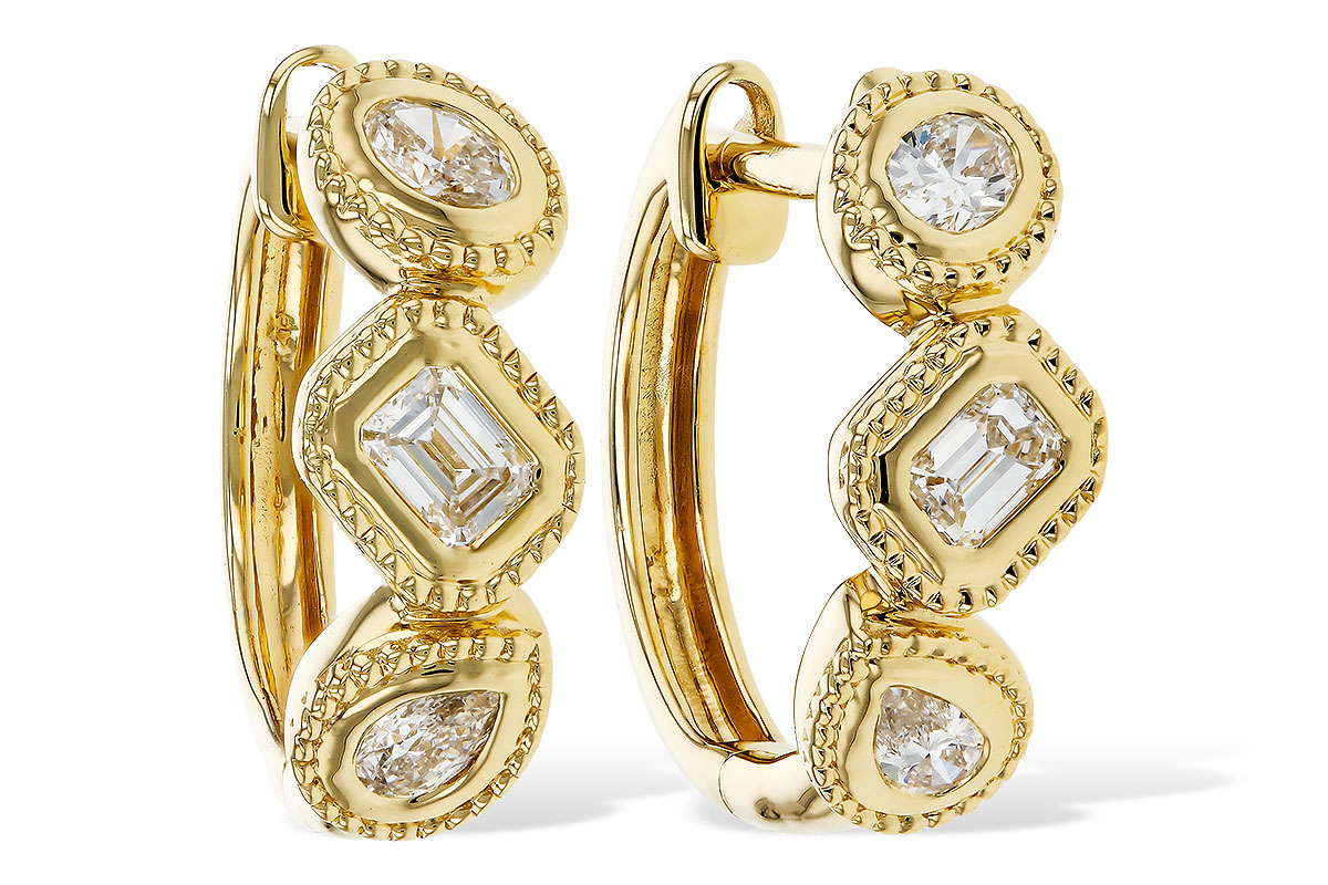 K329-53349: EARRINGS .42 TW FANCY CUT DIAS
