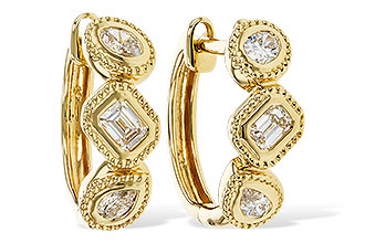 K329-53349: EARRINGS .42 TW FANCY CUT DIAS