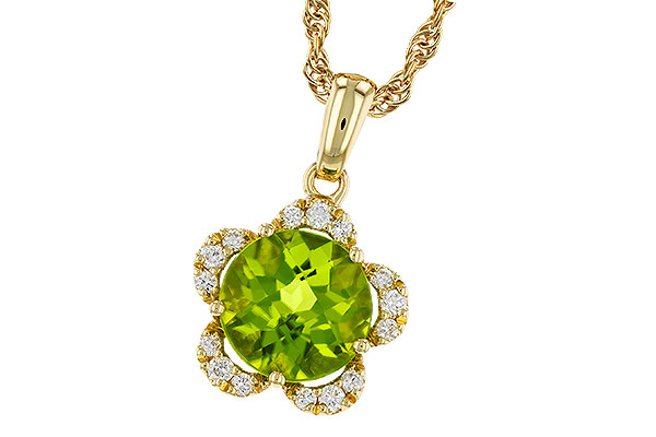 K329-54194: NECKLACE 2.16 PERIDOT 2.28 TGW (8MM RD)