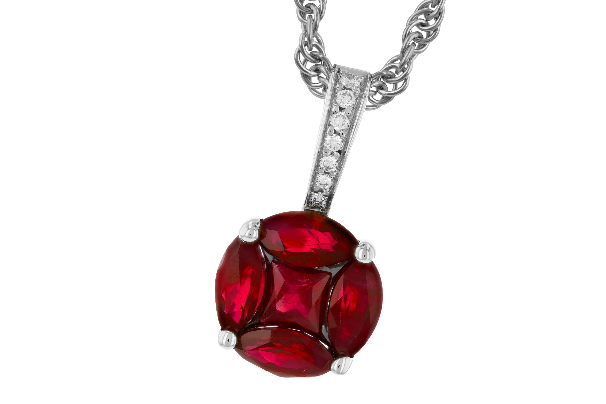 K330-36985: NECKLACE .80 RUBY .82 TW