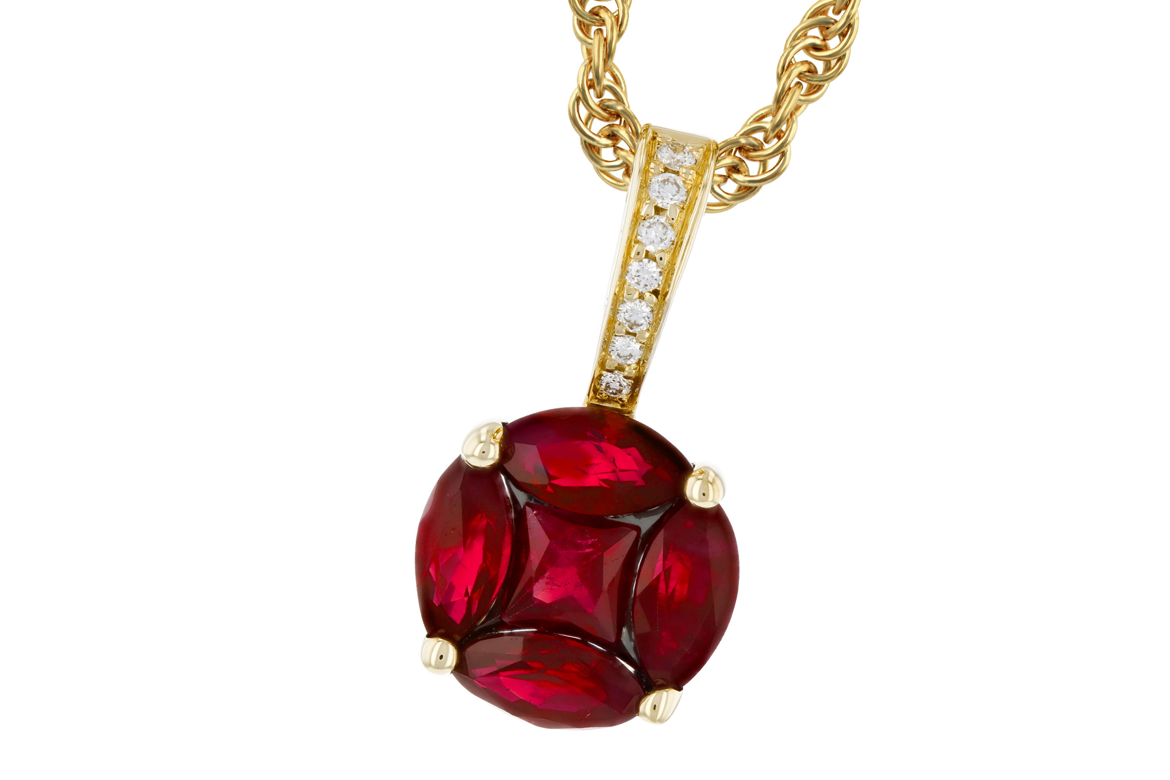 K330-36985: NECKLACE .80 RUBY .82 TW