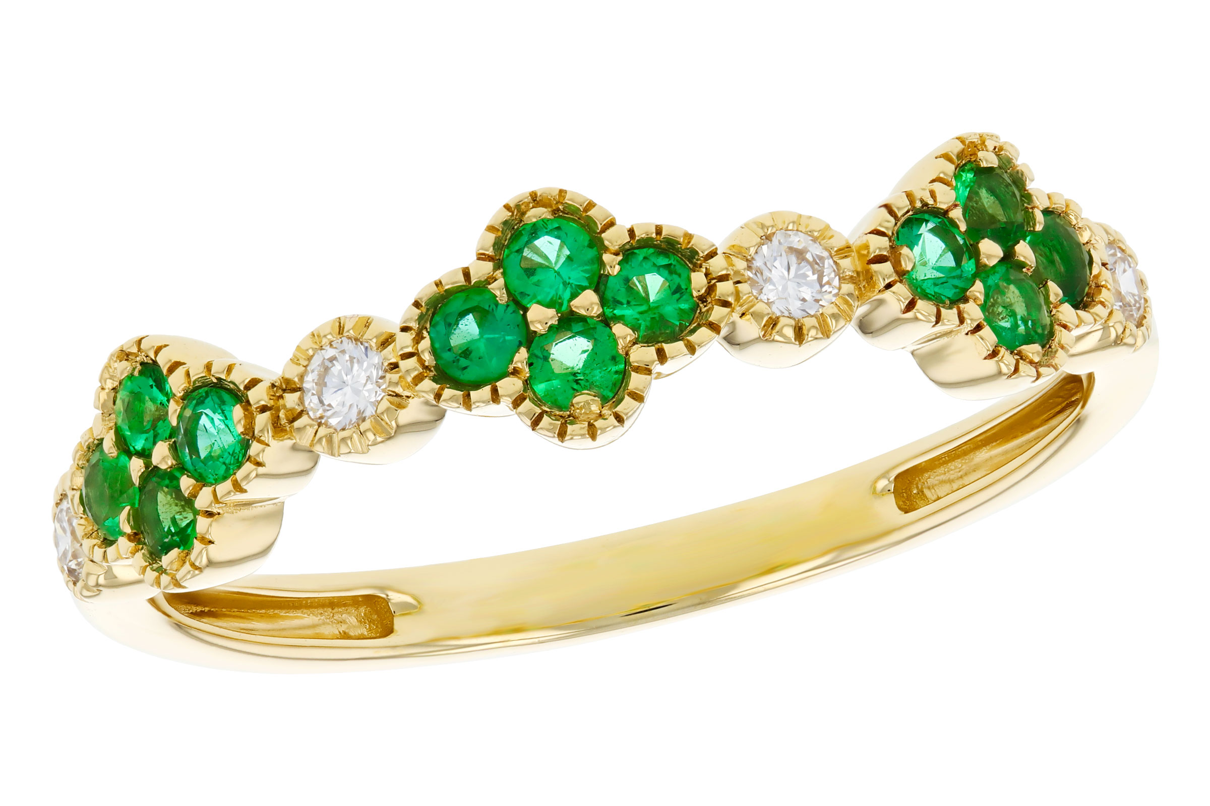 K330-39658: LDS WED RG .18 TW EMERALD .26 TGW