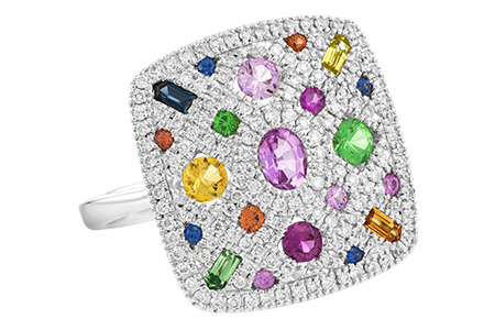 L054-96085: LDS DIA & COLOR RG .38 DIA 1.37 TGW