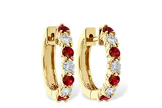 L055-85112: EARRINGS .64 RUBY 1.05 TGW