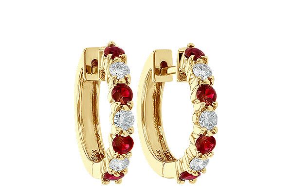 L055-85112: EARRINGS .64 RUBY 1.05 TGW