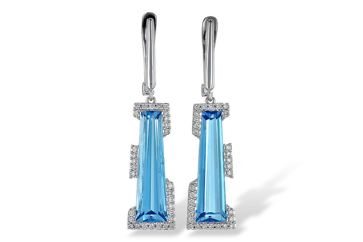 L244-92440: EARR 6.12 TW BLUE TOPAZ 6.33 TGW