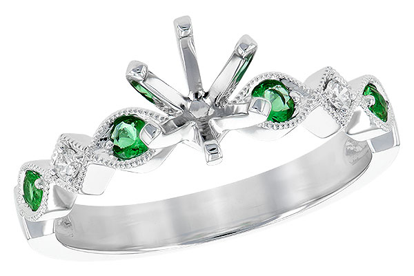 L244-93321: LDS SEMI DIA RG .12 EMERALD .16 TGW