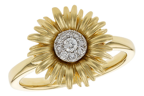 L328-58803: M328-57876 WITH YG & PETALS / WG SETTING .10 TW