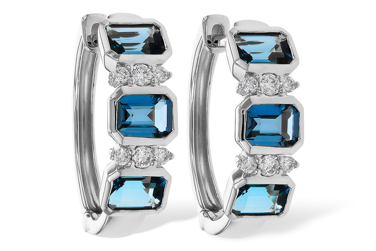 L329-47885: EARRINGS 1.37 TW LONDON BLUE TOPAZ 1.48 TGW
