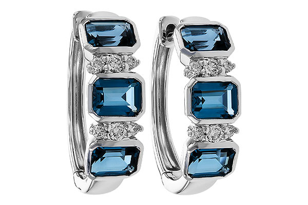 L329-47885: EARRINGS 1.37 TW LONDON BLUE TOPAZ 1.48 TGW