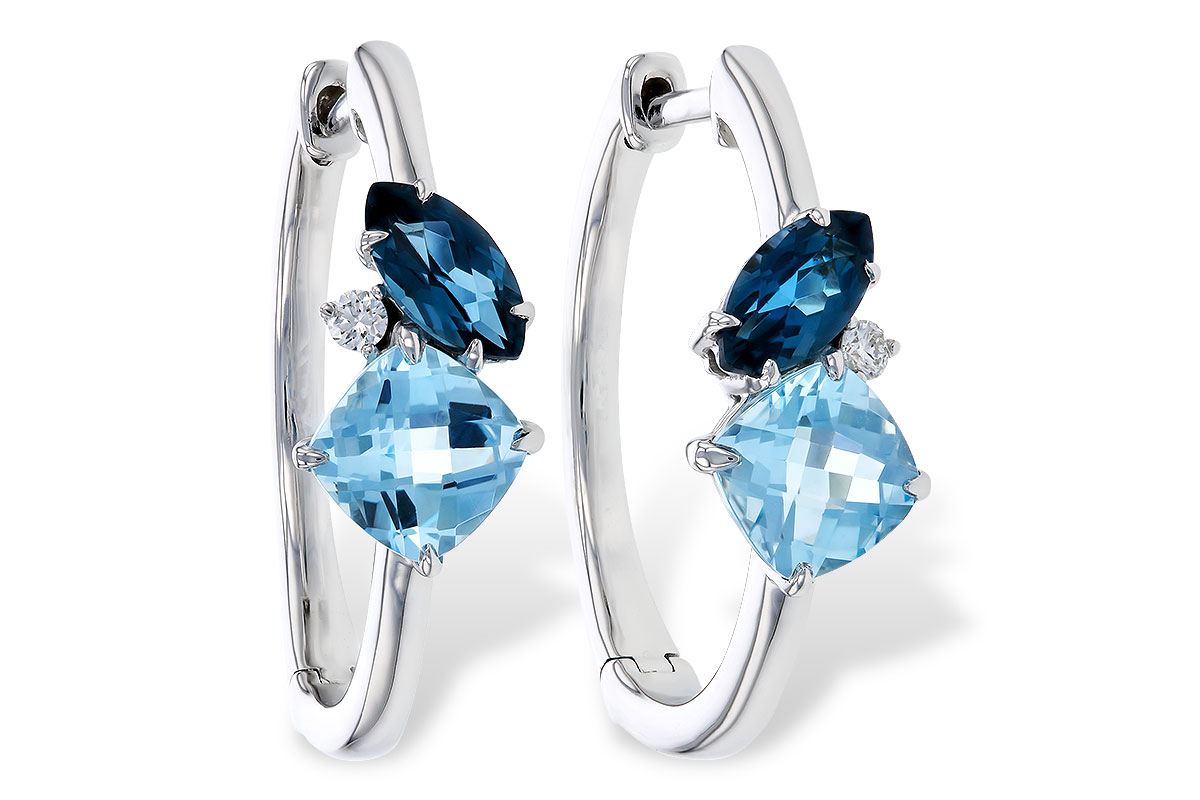 L329-49640: EARRINGS 1.82 TW BLUE TOPAZ 1.86 TGW