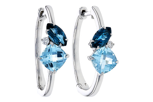 L329-49640: EARRINGS 1.82 TW BLUE TOPAZ 1.86 TGW