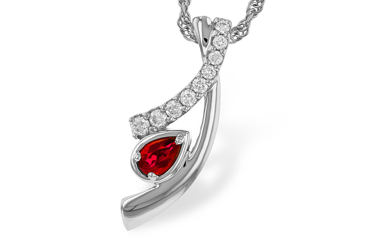 L329-51458: NECKLACE .21 RUBY .38 TGW (5x3 RUBY)