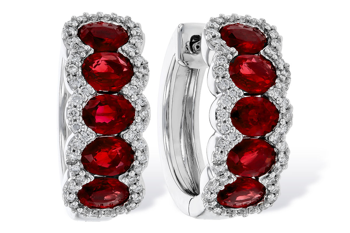 L329-52449: EARRINGS 2.20 TW RUBY 2.45 TGW