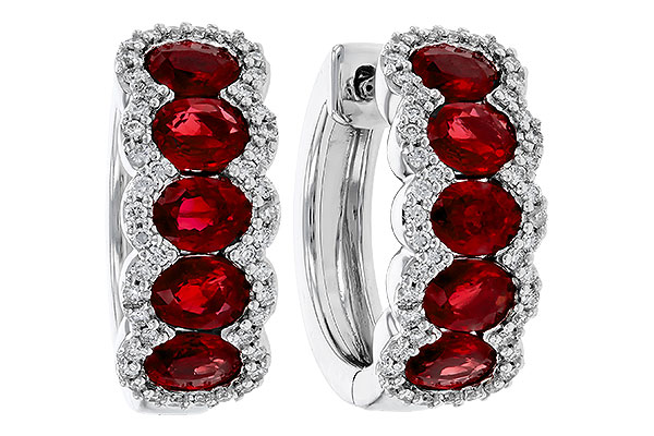 L329-52449: EARRINGS 2.20 TW RUBY 2.45 TGW