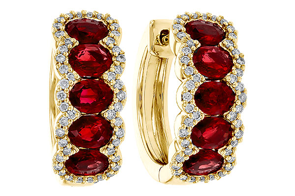 L329-52449: EARRINGS 2.20 TW RUBY 2.45 TGW