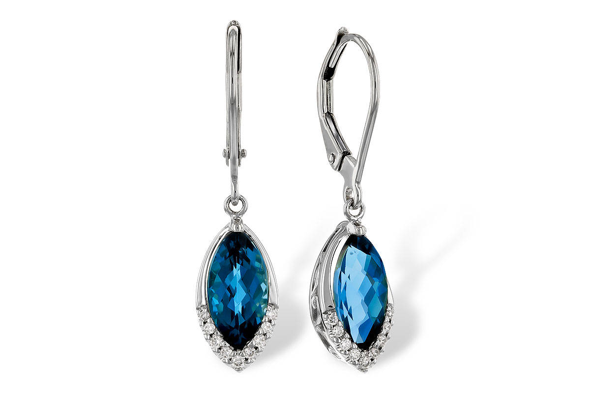 L329-53358: EARR 2.42 TW LONDON BLUE TOPAZ 2.50 TGW (9x5MM MQ)