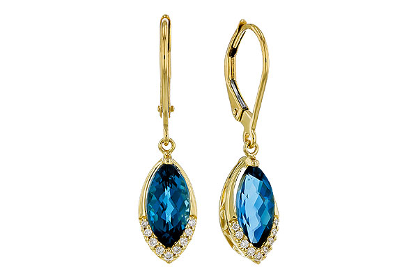 L329-53358: EARR 2.42 TW LONDON BLUE TOPAZ 2.50 TGW (9x5MM MQ)