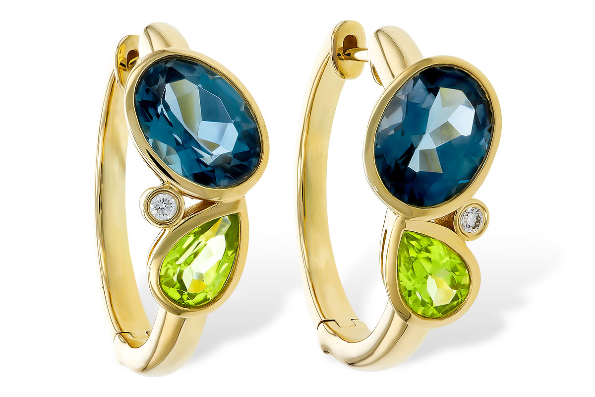 L329-54240: EARRINGS 2.97 SEMI-PREC (PER,LBT) 3.00 TGW