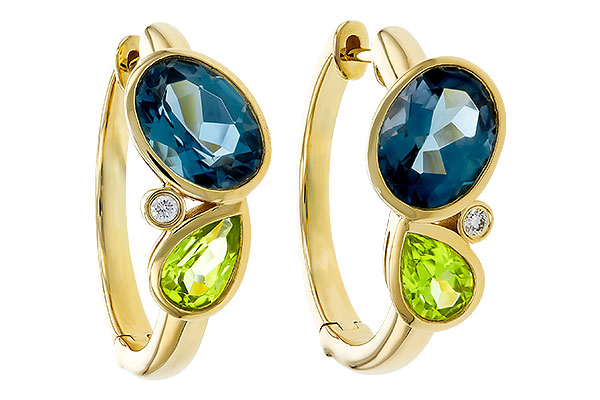 L329-54240: EARRINGS 2.97 SEMI-PREC (PER,LBT) 3.00 TGW
