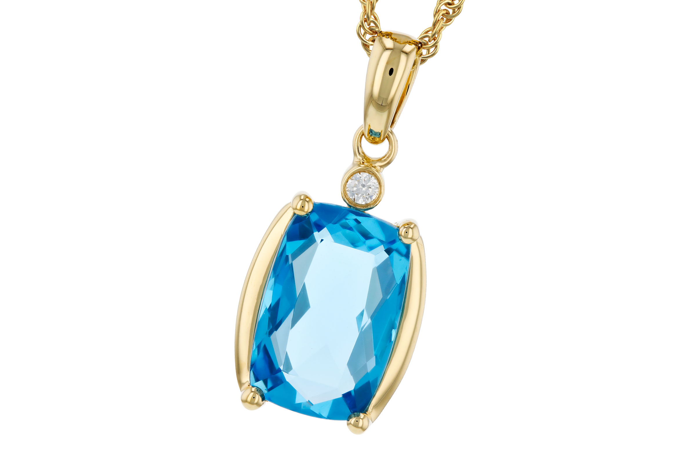 L330-38740: NECKLACE 2.88 BLUE TOPAZ 2.90 TGW (11x7MM BT)