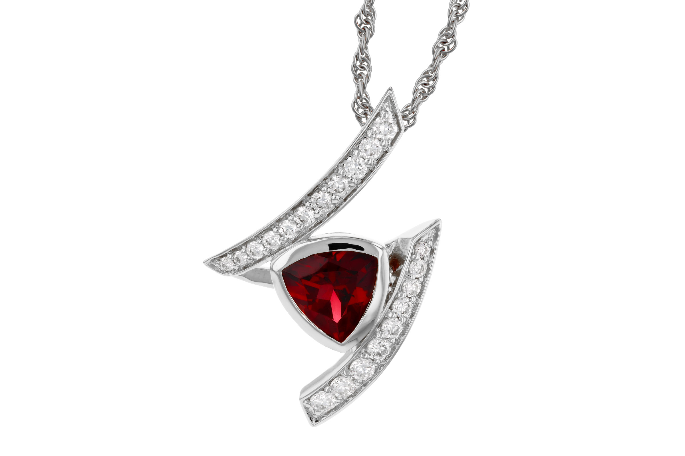 L330-39685: NECKLACE .84 GARNET 1.03 TGW (6MM GAR)