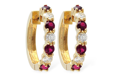M055-85112: EARRINGS 1.30 RUBY 2.08 TGW