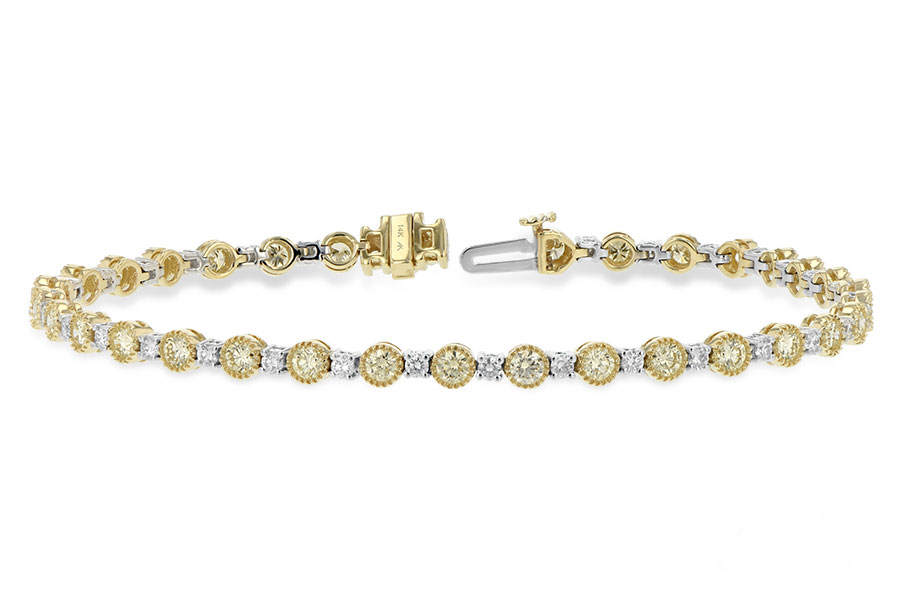 M243-17830: BRACELET 2.22 YELLOW DIA 3.04 TW