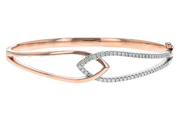 M244-07894: BANGLE BRACELET .50 TW (ROSE & WG)