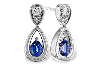 M329-48767: EARRINGS .42 SAPPHIRE .54 TGW (4x3 SAPP)