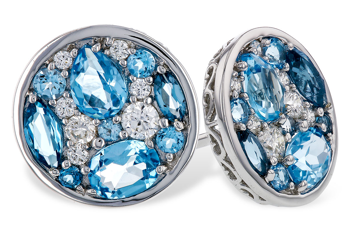 M329-49667: EARRINGS 1.02 TW BLUE TOPAZ 1.18 TGW