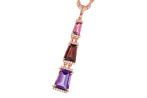M329-49676: NECKLACE 2.32 SEMI-PREC (PT,GT,AMY) 2.37 TGW