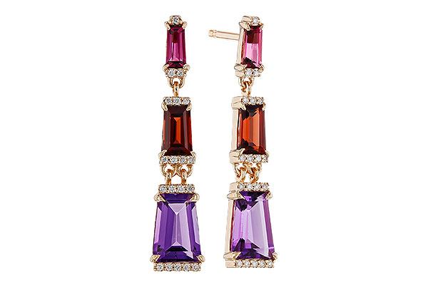 M329-49703: EARRINGS 1.98 SEMI-PREC (PT,GT,AMY) 2.05 TGW