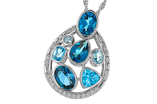 M329-51494: NECKLACE 3.23 TW BLUE TOPAZ 3.38 TGW
