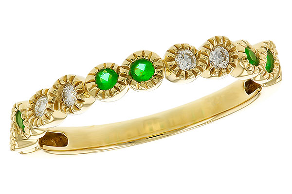 M329-52430: LDS WED RG .11 TW EMERALD .20 TGW