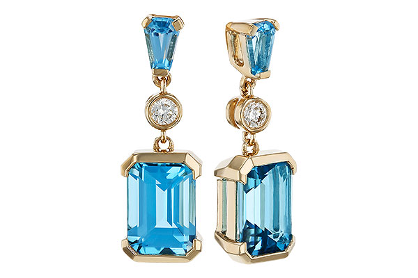M329-53330: EARRINGS 2.37 TW BLUE TOPAZ 2.44 TGW